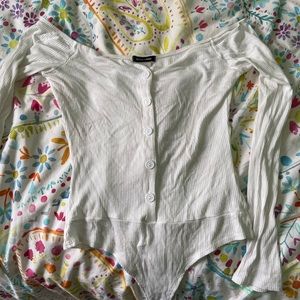 Fashion Nova Off the shoulder, white bodysuit